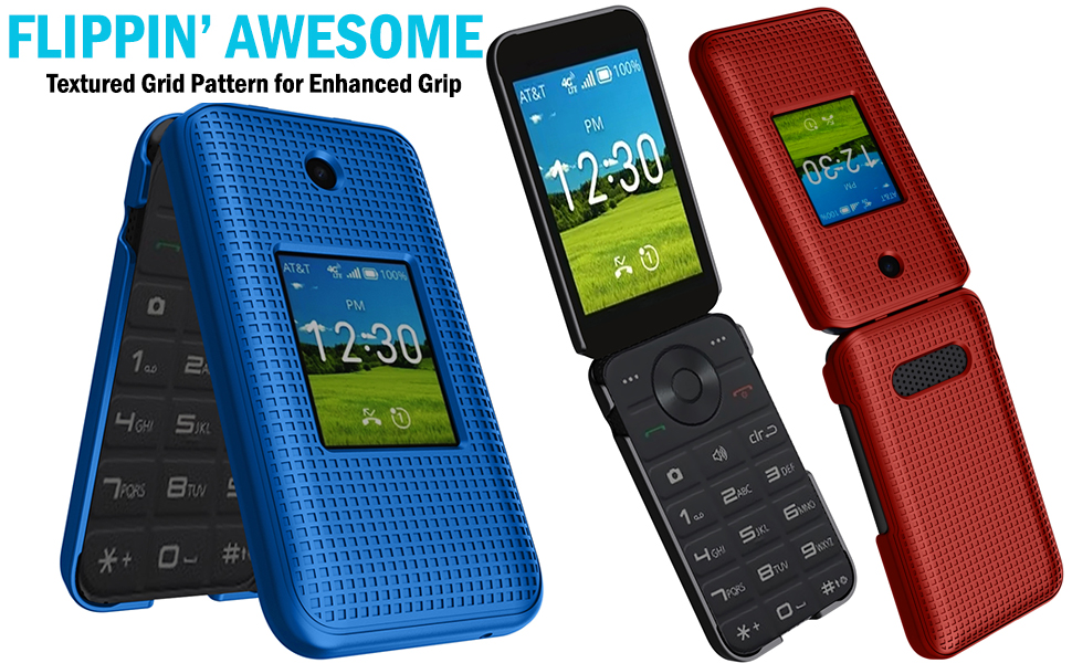 Case for AT&T Cingular Flex 2 / Cricket Debut Flex flip phone 2023 texture grip vibrant