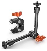 K&F CONCEPT 9.8" Magic Arm Clamp Kit with 1/4" & 3/8" Thread Screw 360° Ball Heads Articulating M...