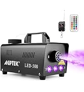 AGPTEK Fog Machine, Automatic Spray Smoke Machine with Colorful LED Light Effect, Wireless and Wi...