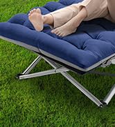 NAIZEA Folding Camping Cots for Adults, Folding Cot with Mattress Camping Bed Camp Cot Portable M...