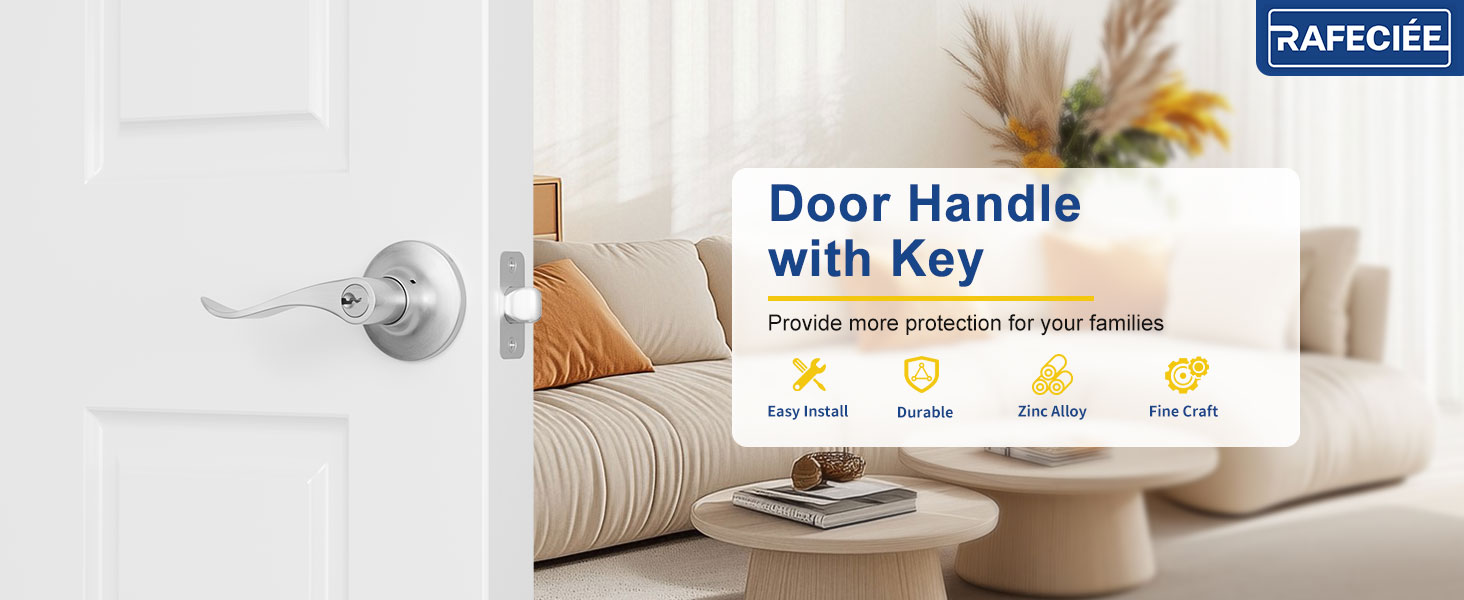 door handle with lock and key
