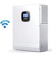 POWLANG 3000W Solar Hybrid Inverter with WiFi, Pure Sine Wave Inverter 24V to 110V/120V & Built-i...