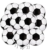10 Pack 18 Inch Foil Soccer Balloons Football Helium Soccer Balloons for Soccer Birthday Party So...