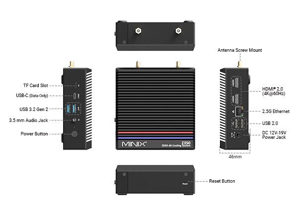 MINIX NEO Z350-0dB Fanless Mini PC