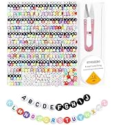 1760PCS FIVEIZERO Letter Beads, 4x7mm Colored Round Letter Beads Set, Acrylic Alphabet Beads for ...
