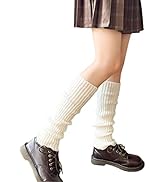 ZQFFB Leg Warmers Kawaii Black White Goth Stacked Leg Warmer of Japanese Style for Women 80s Part...