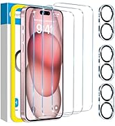 Fotbor for 3Pack iPhone 16 Screen Protector with 3Pack Camera Lens Protector, 9H+ Tempered Glass ...
