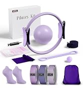 Pilates kit for Women Home Workout, Pilates Equipment Ring and Ball Set with 3 Fabric Resistance ...