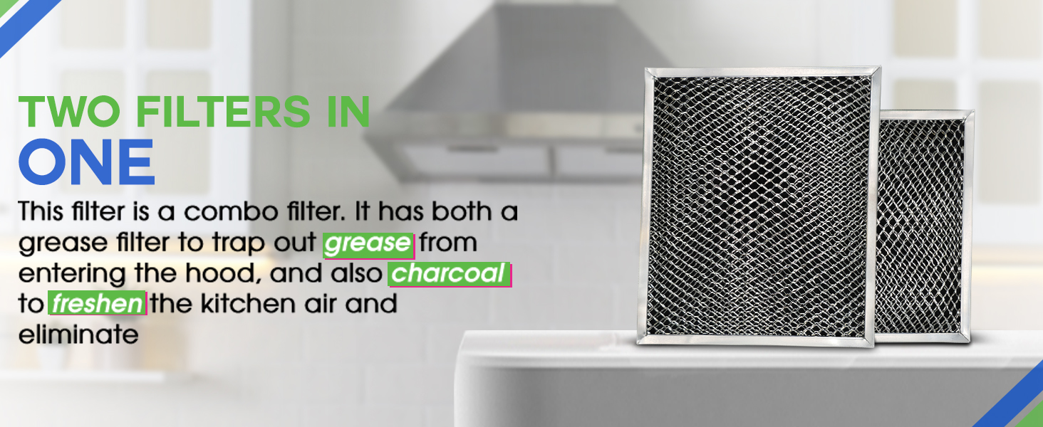 This charcoal filter for range hood is a combo filter