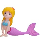 Kryoflare Pink Mermaid Figurine Aquarium Ornament, Plastic Fish Tank Decor, Mini Micro Landscape ...