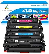 TRUE IMAGE Compatible 414X Toner Cartridge Replacement for HP 414X W2020X 414A for HP Color Pro M...