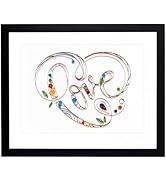 Rainbows & Lilies 12x15 Heart Shaped Love Sign Handmade of Quilling Paper - Framed Inspirational ...