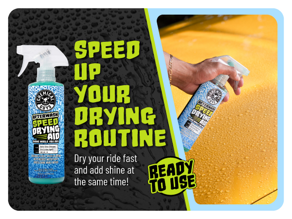 After Wash drying aid enhances gloss; reduces friction; water beading shine on wet car paint