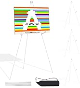 JEAWIWI 4PCS White Easel Stand for Wedding Sign Stand, 66 Inch Adjustable Metal Easels for Displa...