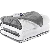 STHYTON Heated Blanket 72"x84" Full Size, Dual-Sided with Soft Flannel & Sherpa Fabric, Electric ...
