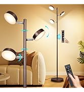 Tree Floor Lamp for Living Room - Modern Brown Standing Lamp, LED Floor Light with Remote & Touch...