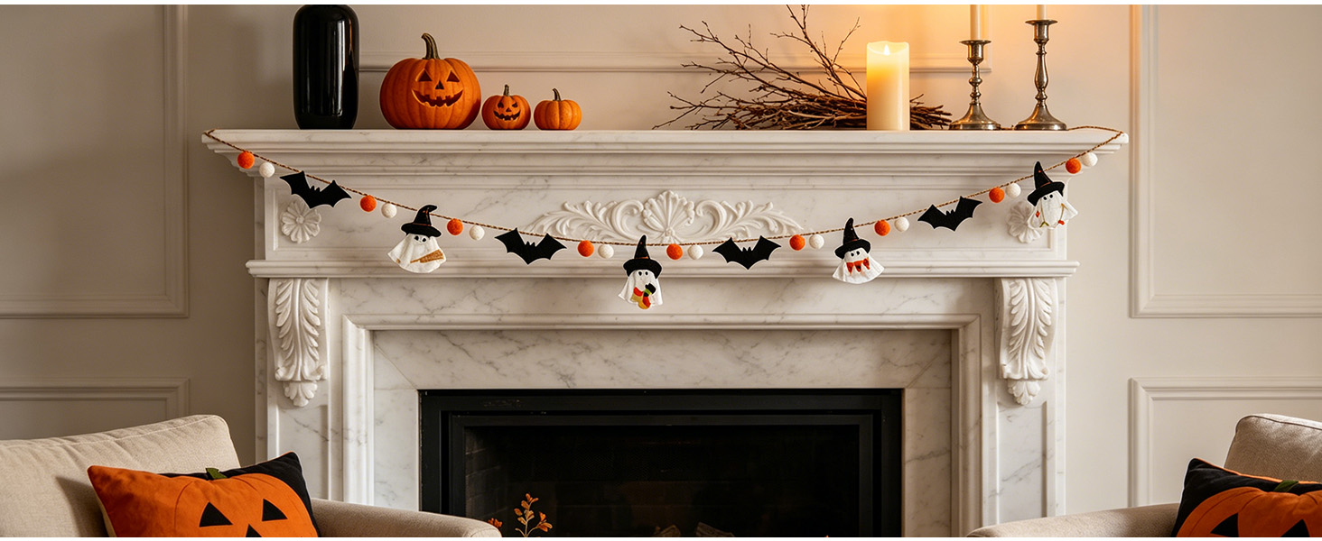 DN DECONATION Halloween Fall Garland for Mantle
