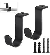 Hoowen 2 Pack Ceiling Curtain Rod Brackets, Sturdy Metal Curtain Rods Holders with Screws for 1 I...