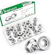 Aienxn 26PCS M6 x 1mm Thread 304 Stainless Steel Flange Nuts, Metric Serrated Flange Hex Lock Nuts
