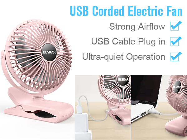 usb corded electric fan
