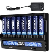 XTAR VC8 Plus Fast LCD Display Rechargeable Battery Charger with DC36W Adapter max 3A 1 Slots/8 S...