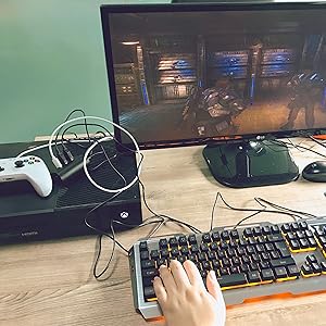 Orange Yellow Keyboard and Mouse Combo
