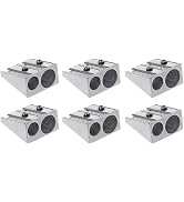 6Pcs Silver Magnesium Pencil Sharpener Survival,Metal Pencil Sharpener Magnesium, 2-Hole Alloy We...