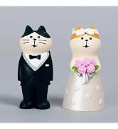 Eysinyge Cat Figurines Set of 2, Miniature Resin Statues Wedding Table Decor, Cute Wedding Gifts ...