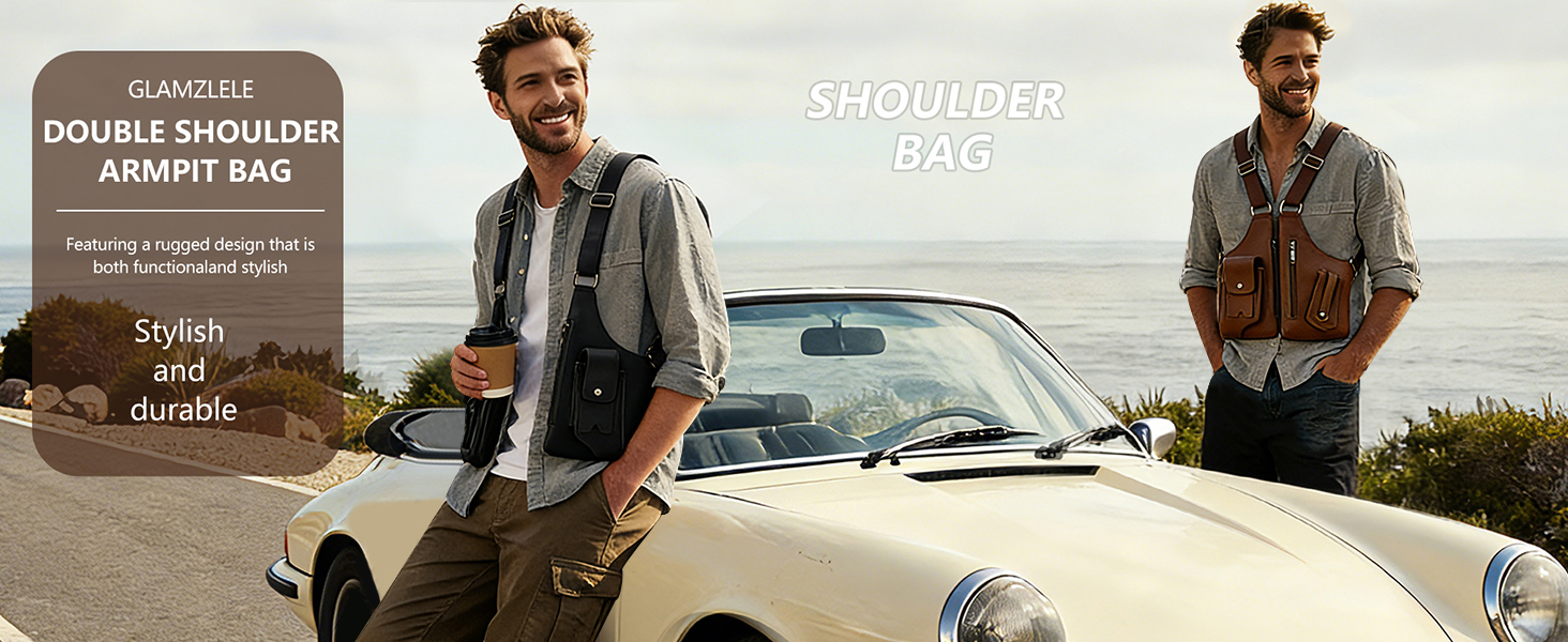 Double Shoulder Armpit Bag for Men