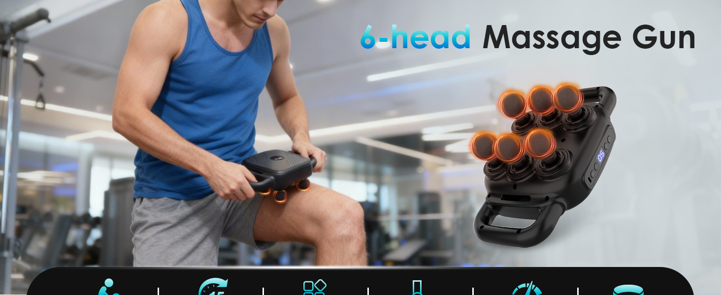 6 head massage gun