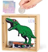 Piggy Bank for Kids, Wooden Money Coin Bank for Boys and Girls, Dinosaur Unicorn Piggy Banks with...