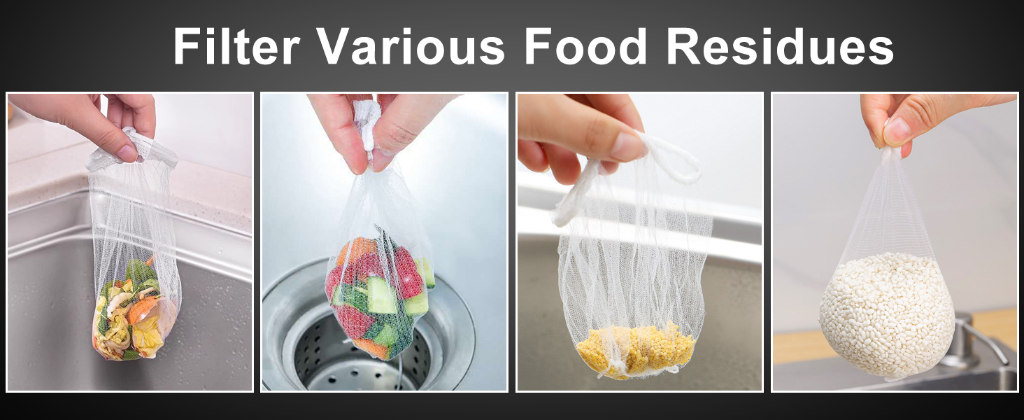200 PCS Kitchen Sink Strainer Mesh Bag