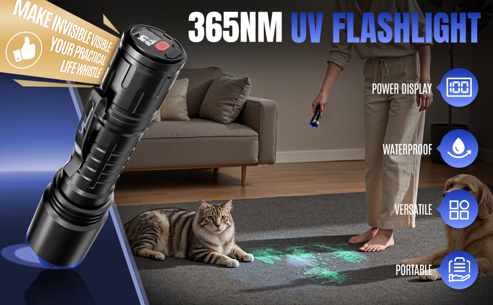 365nm UV Flashlight (Rechargeable)