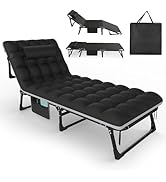 Slendor 3 in 1 Folding Camping Cot for Adults, 5 Positions Adjustable Sleeping Cot Bed, Patio Cha...
