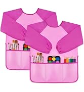 DaiUni 2 Pack Kids Art Smock, Toddler Paint Smock Painting Apron, Artist Smock for Kids 2-6 With ...