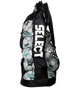 SELECT Duffle Soccer Ball Bag, Black/White, 20 ball capacity