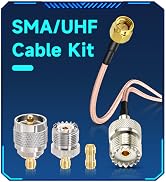 SMA Male to SO239 RF Coaxial Coax Cable 6inches + 3pcs SMA to SO239/PL259 Adapter Kit