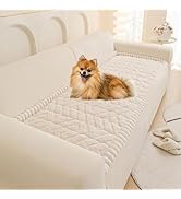 OTOB Plush Couch Arm Covers Washable, Non Slip Fuzzy Soft Armchair Slipcovers for Dogs Cats, Geom...