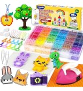 Caydo Fuse Beads Iron Kit with Design App & 200+ Patterns for Beginners, 10500pcs 36 Colors 5mm I...