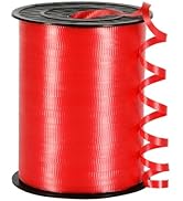 Patriotic Red Curling Ribbon,3/16 inch x 500 Yard Crimped Red Curling Ribbon for DIY Craft,Indepe...