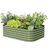 Vego garden Raised Garden Bed Kits, 17" Tall 6 in 1 Modular Metal Raised Planter Bed for Vegetabl...