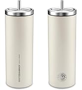 WAGENSTEIGER ERSTEBAHNHOF Titan Brushed Stainless Steel Insulated Tumbler with Straw Twist-Lock L...