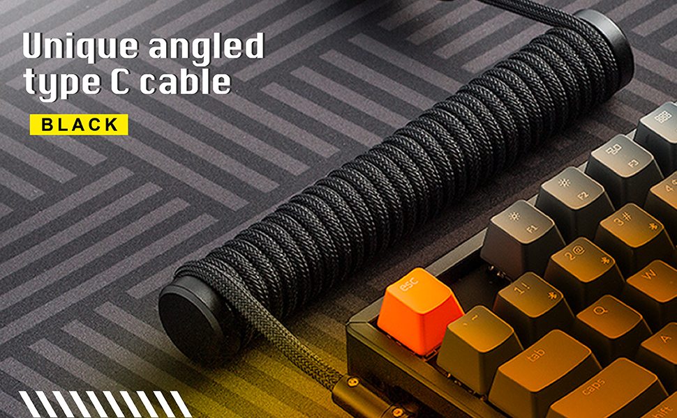 Angled Type C Cable Black