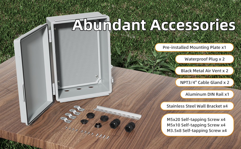 all necessary accessories incldued in the waterproof box kit