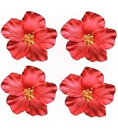 4Pcs Red 8 cm Hawaiian Flower Hair Clip for Women Girls Fashion Bohemian Flowers Hair Accessory f...