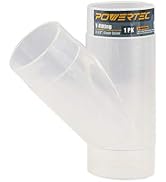 POWERTEC 2-1/2 Inch Clear Y Fitting for 2-1/2 Inch Dust Collection Hose, 2 1/2 Inch Dust Collecti...