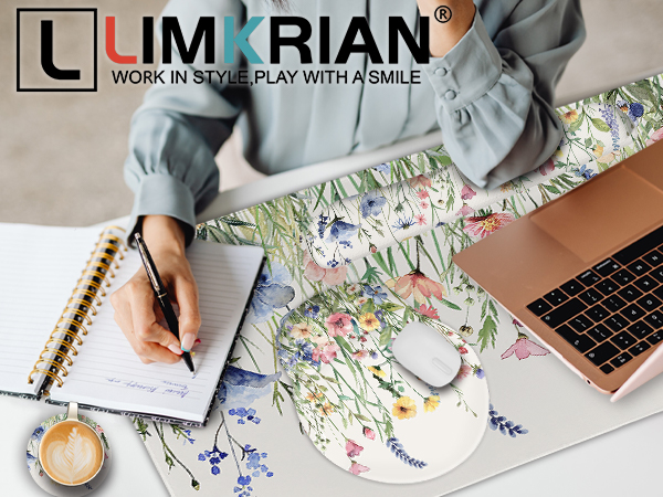Floral Mouse Pad Desk Mat Set