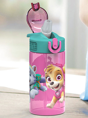 PAW Patrol 16oz water bottle featuring Skye and Everest