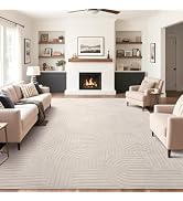 SHACOS Soft Cozy Fluffy Arch Pattern High-Low Pile Area Rugs 8'x10' Large Non Slip Washable Moder...