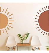 Half Sun Wall Decal Large Wall Decal Sunshine Wall Stickers Vinyl Wall Art Decals Removable Sun D...
